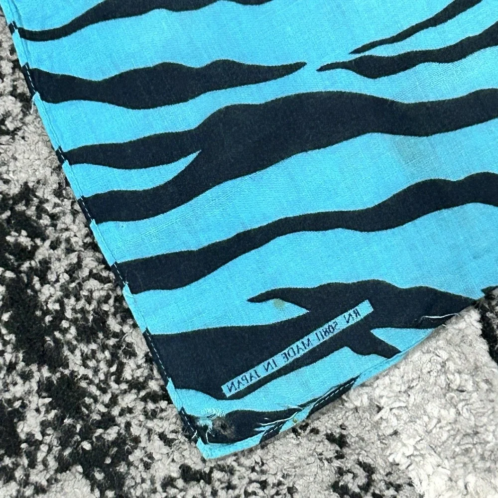 Vtg Lot Of 3 Bandana Color Fast Zebra Designed Handkerchiefs 100%‎ Cotton